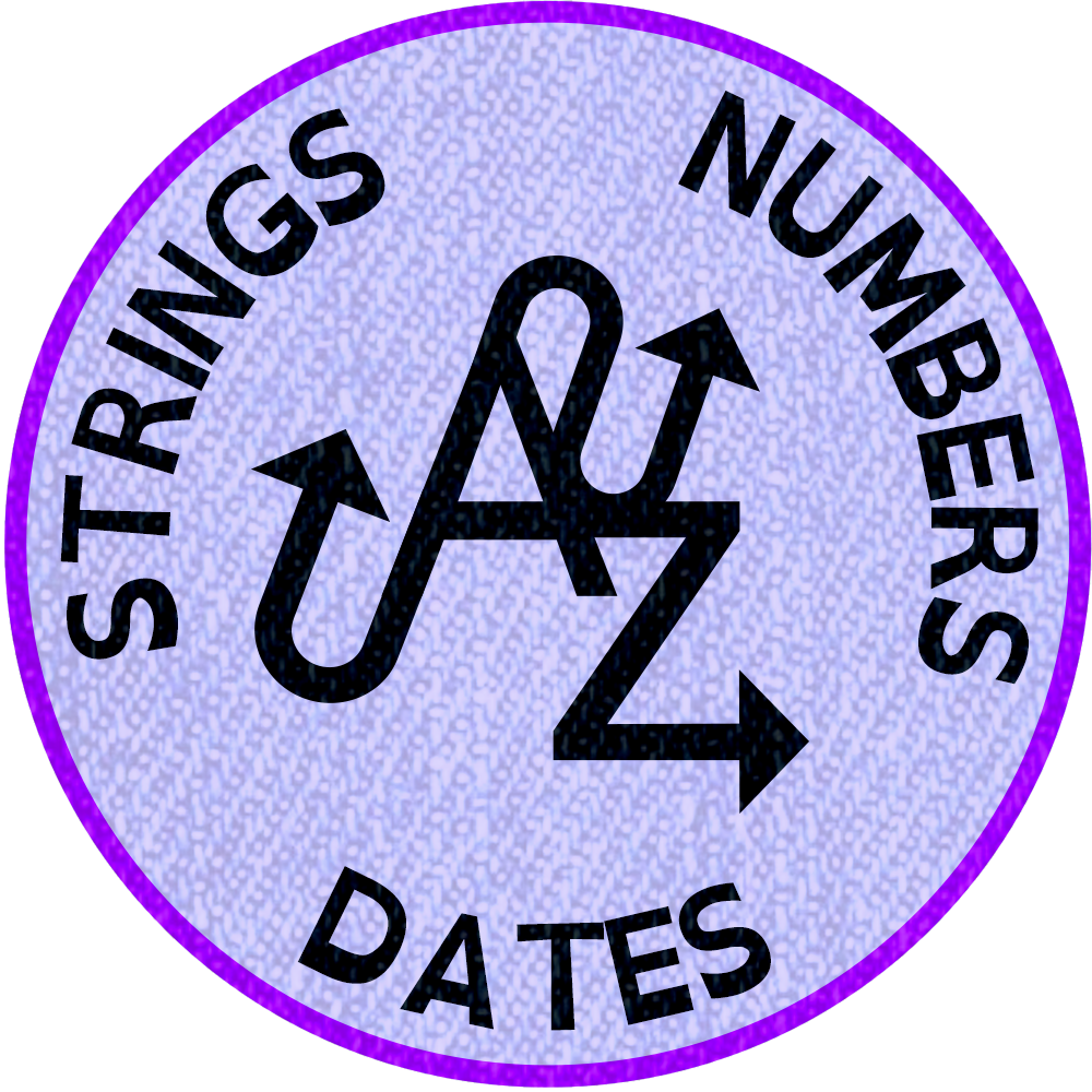 logo for badge 9 strings numbers and dates